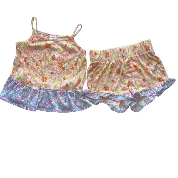 Cat & Jack Long-Sleeve Top Striped Turtleneck & Floral PJ Tank Girls M/8 (3-Pk) - Picture 6 of 13